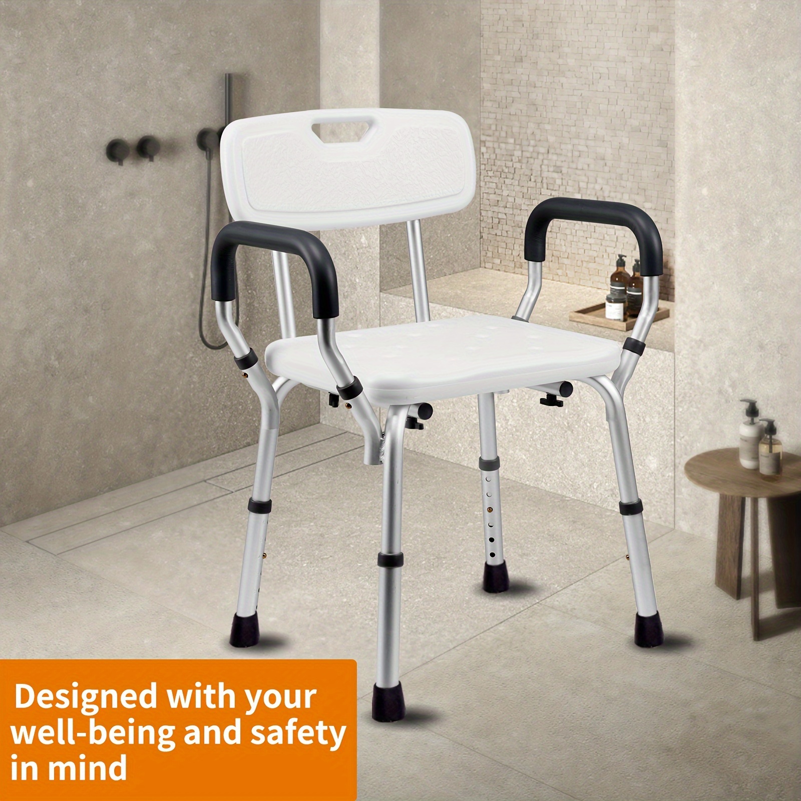 Asiento de ducha médico, silla de ducha ajustable, asiento de baño  portátil, silla de ducha, asiento para personas mayores, discapacitados,  lesionados