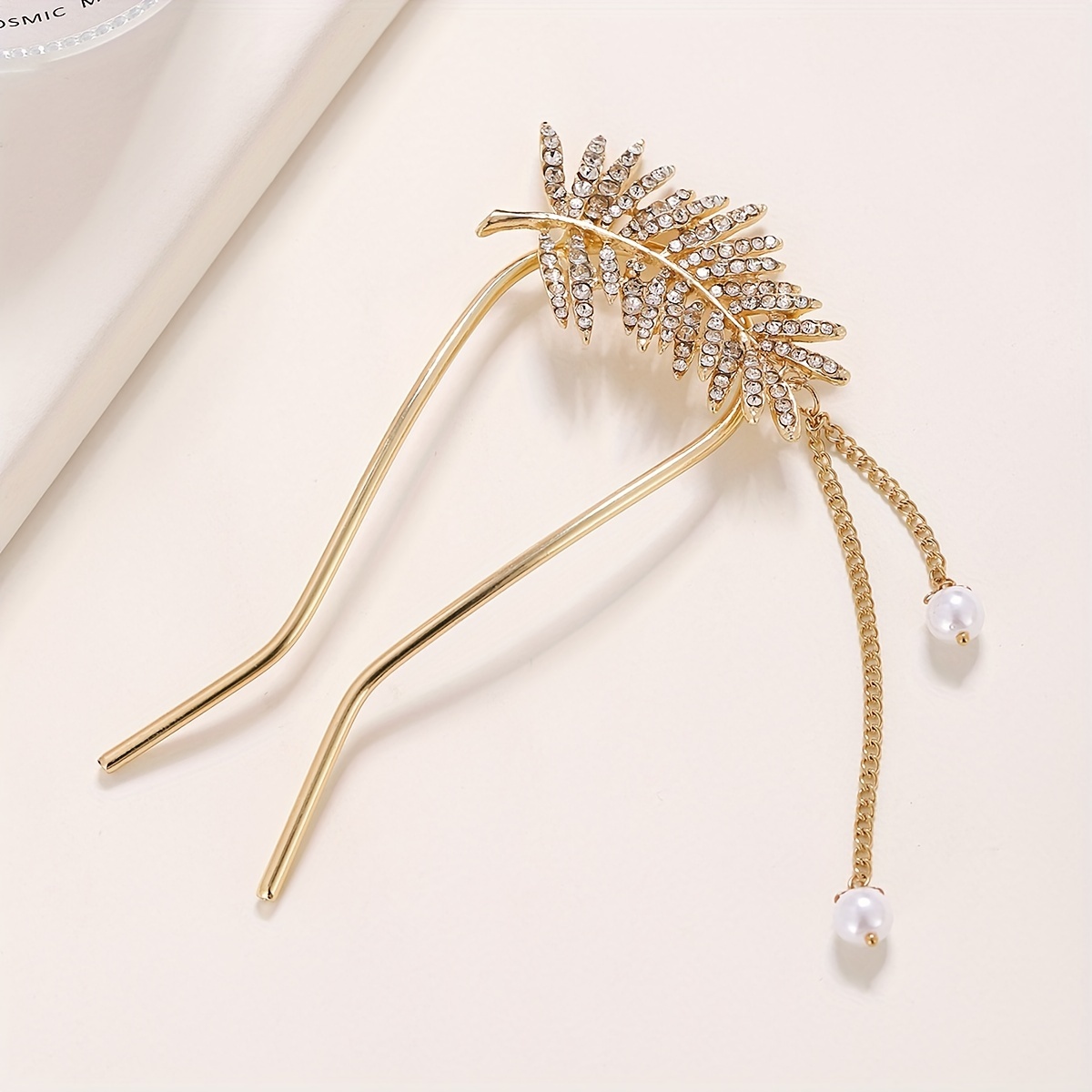 Rhinestone U Shaped Hairpin Simple Modern Rhinestone Metal - Temu