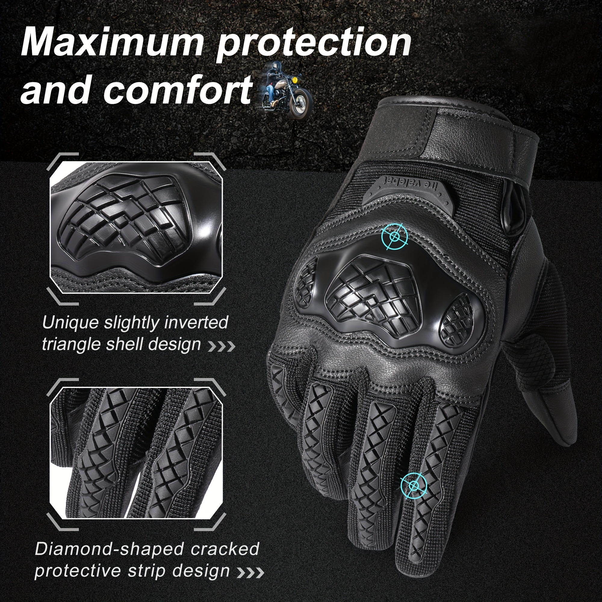 MVPTOO Protective Motorcycle Gloves Full Finger Tactical Gloves for Men & Women