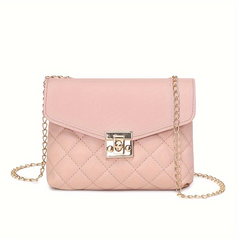 PU leather Crossbody Bags for Women rhombus tote Purses and Handbags  Lightweight Messenger Shoulder Purse Bags (Pink,S)