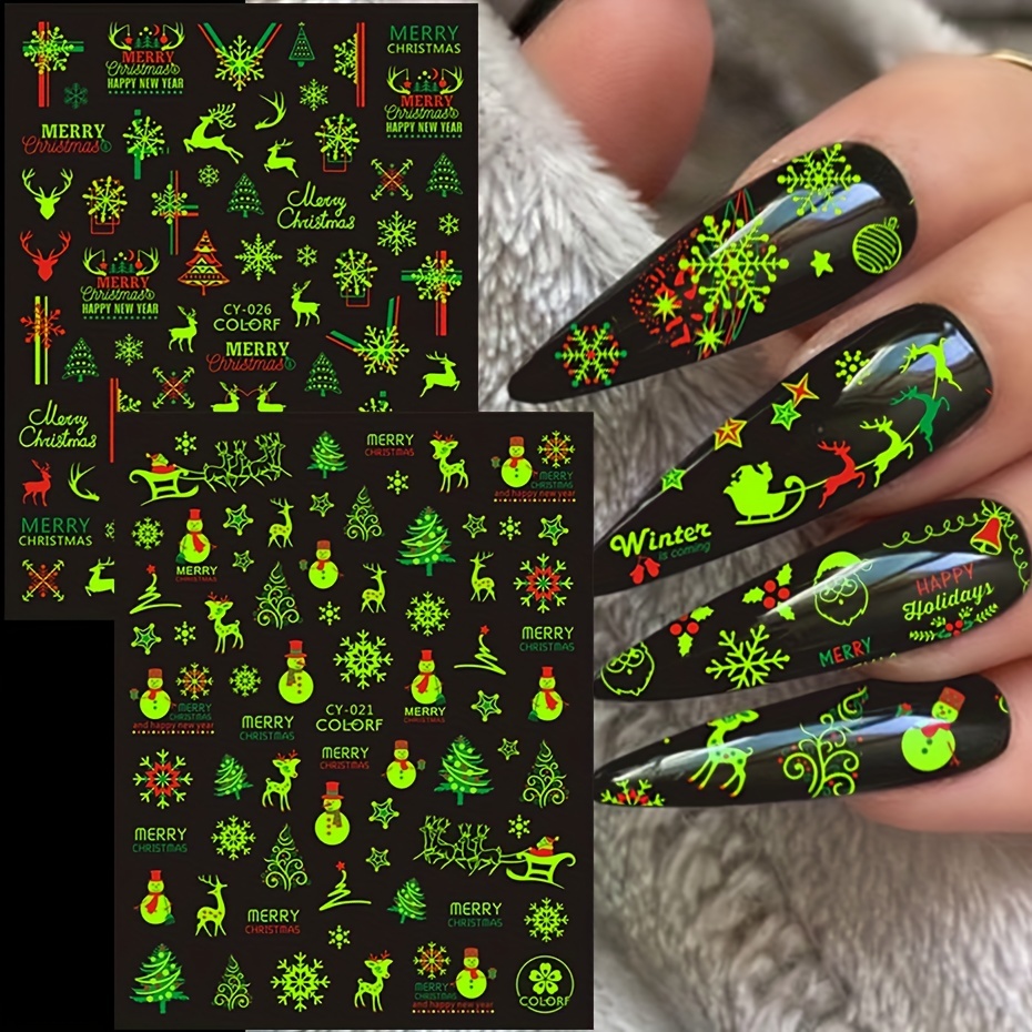 Glow in the dark 3d Nail Decals Diy Nail Art Stickers For - Temu
