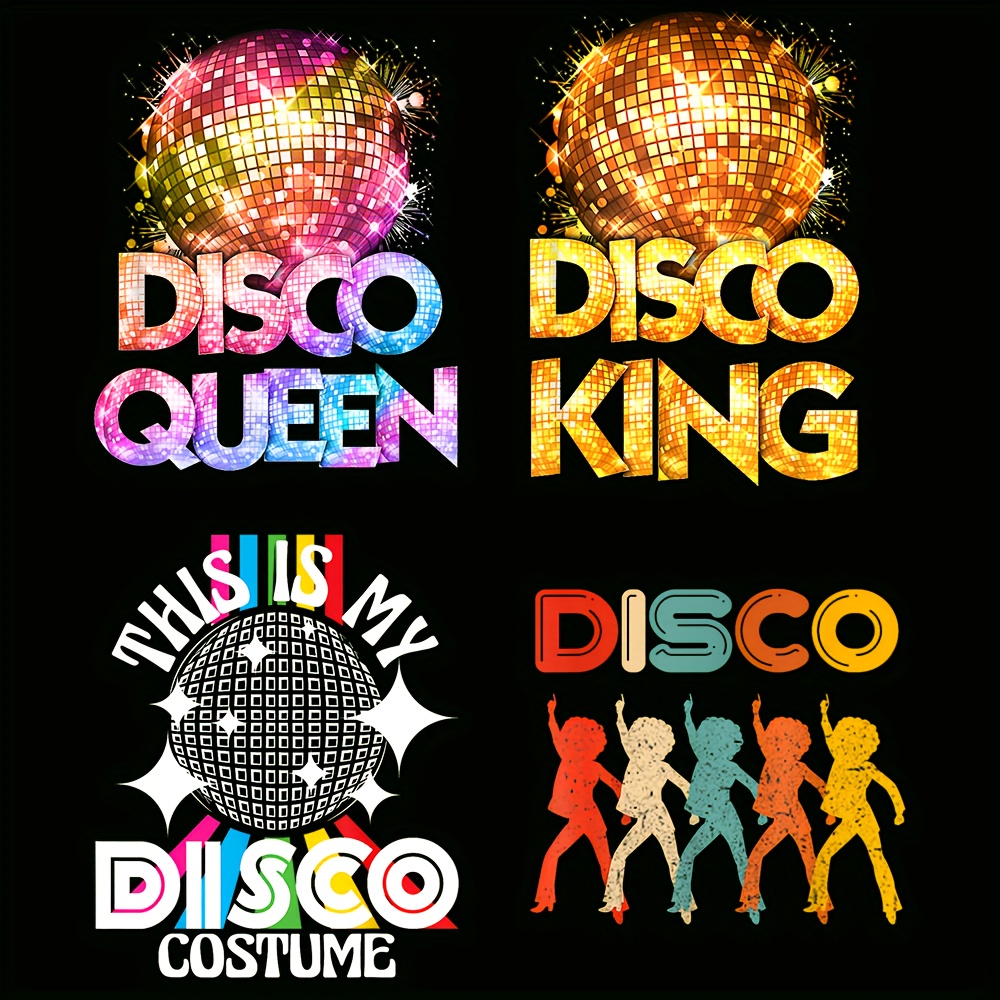 New Year Disco Ball Pattern Heat Transfer Stickers For T - Temu