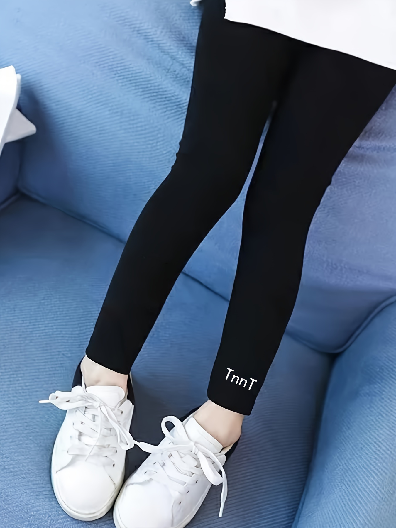 Girls Solid Footed Leggings Bow Design Comfy Pants Spring - Temu
