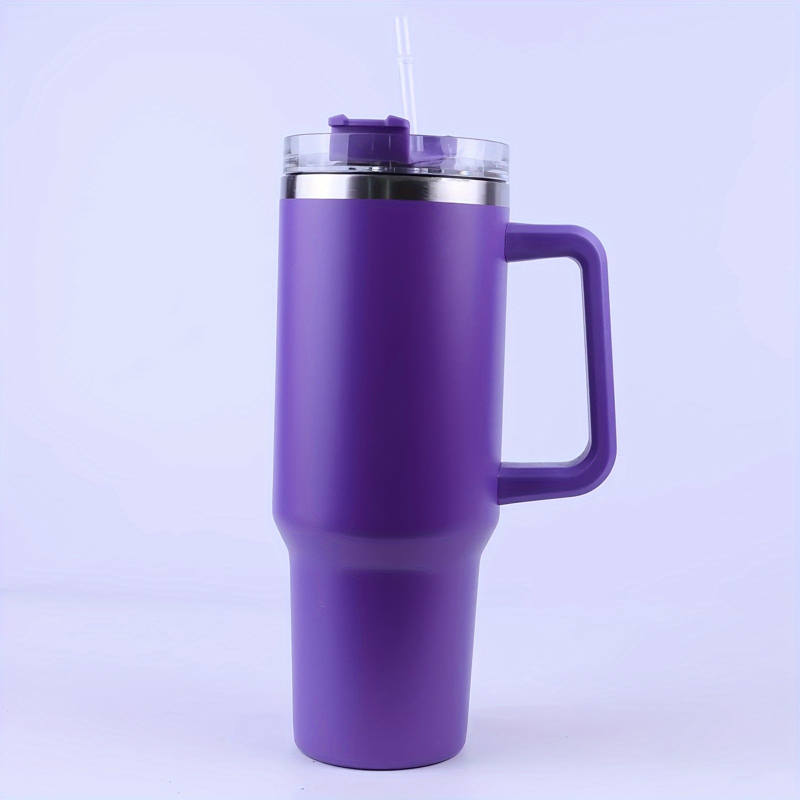 1pc Stainless Steel Insulated Bottle, 40oz Purple Thermos Cup, For Outdoor,  Car