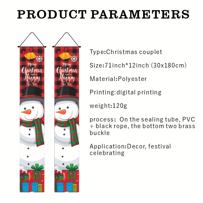 Merry Christmas Door Banner Xmas Santa Claus Flags Wall Decor