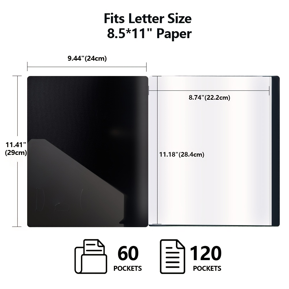 Presentation Binder With Plastic Sleeves 60 pocket - Temu