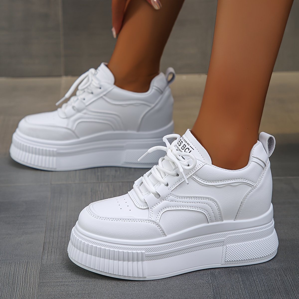 Lace Up Platform Chunky Sneakers, Height Increased Versatile Casual Dad  Shoes For Women