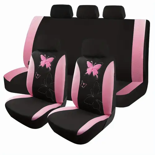4pcs set pink car seat covers set airbag compatible universal fit van truck  car suv seat cushion protector from dirt auto accessories for women new  design