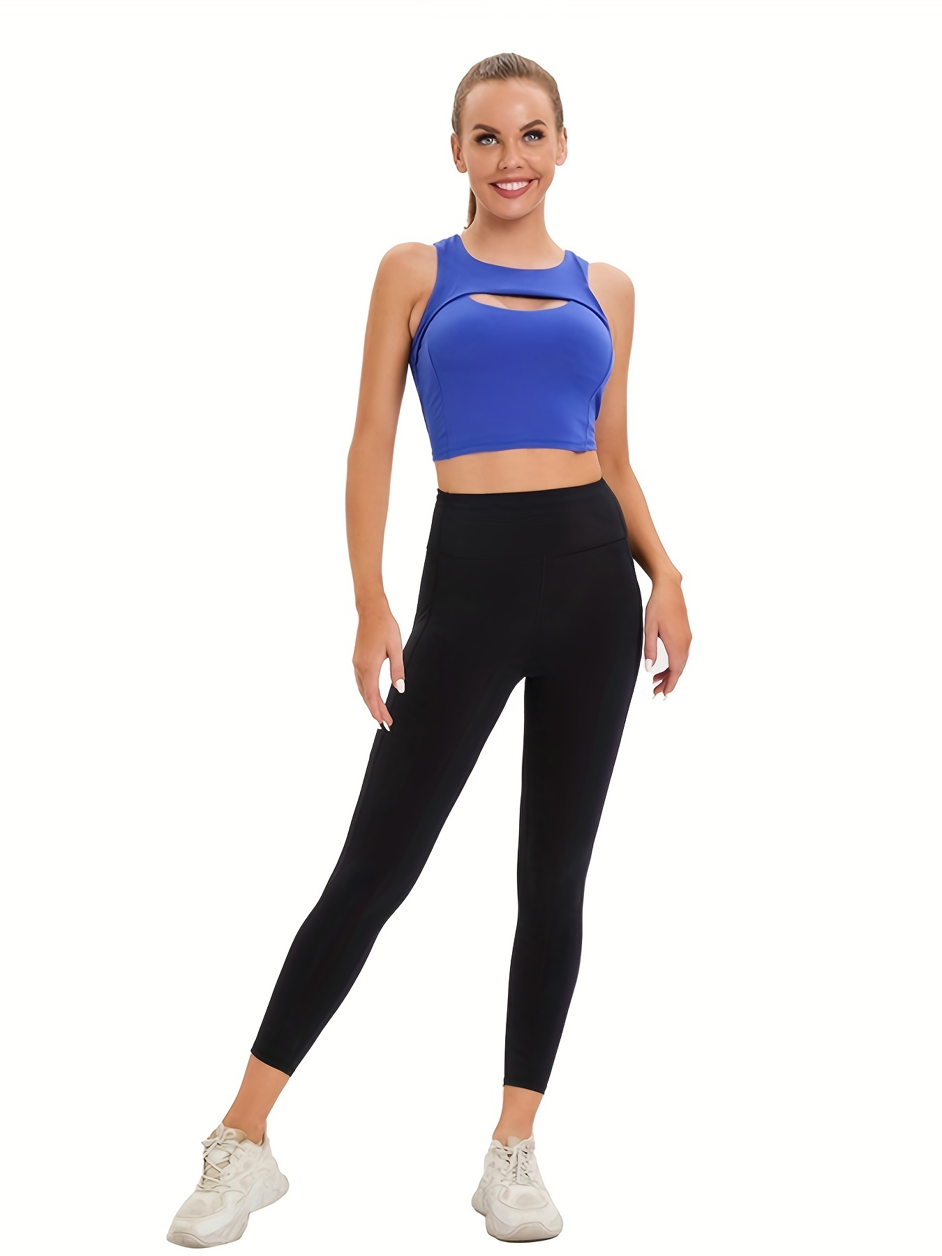 Women's Activewear: Solid Color High Impact Yoga Sports Bra