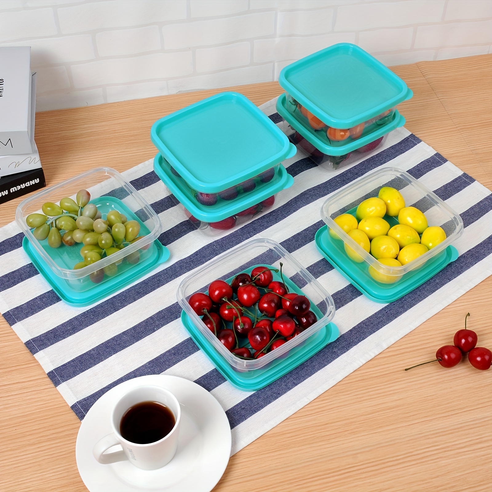 6/7pcs Square Food Fresh-keeping Containers With Lids, Fresh Keeping Food  Storage Container, Outdoor Picnic Solid Storage Box, Non-disposable Lunch Bo