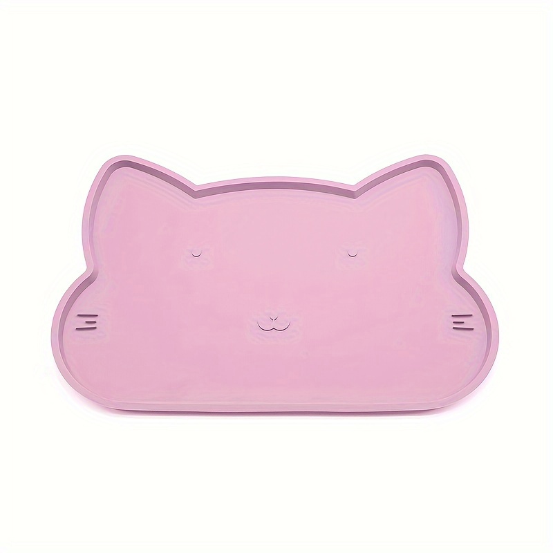 Image of 1pc Cat Food Mat, Pet Feeding Mat For Floor Dog Water Bowl Tray, Easy To Placemat