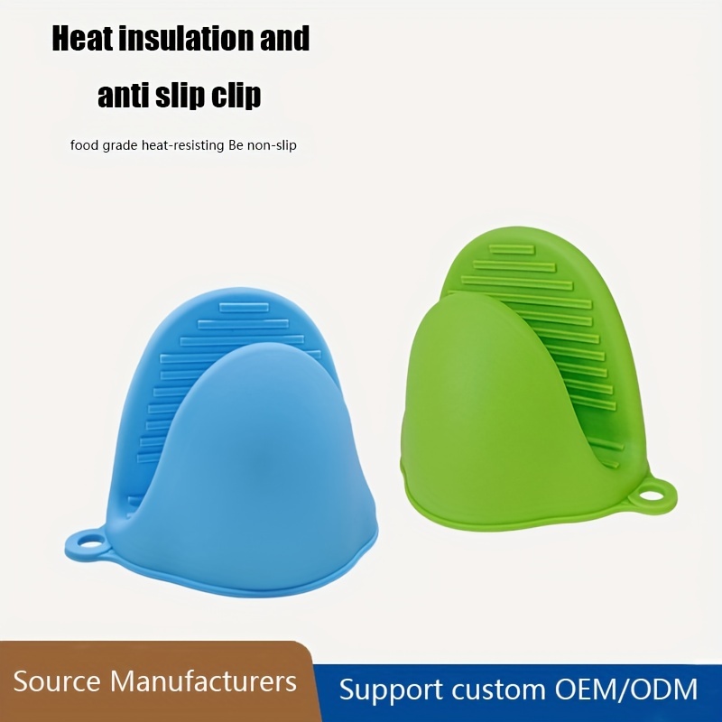 4pcs Silicone Mini Oven Mitt Textured Design Heat Insulation Hand