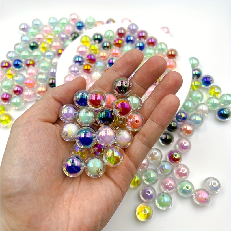Decora Bracelet Making / 10mm Pastel Acrylic Beads (Assorted Color / 25pcs)  Fairy Kei Bubblegum Bead Plastic Round Gum Ball Loose Bead F149