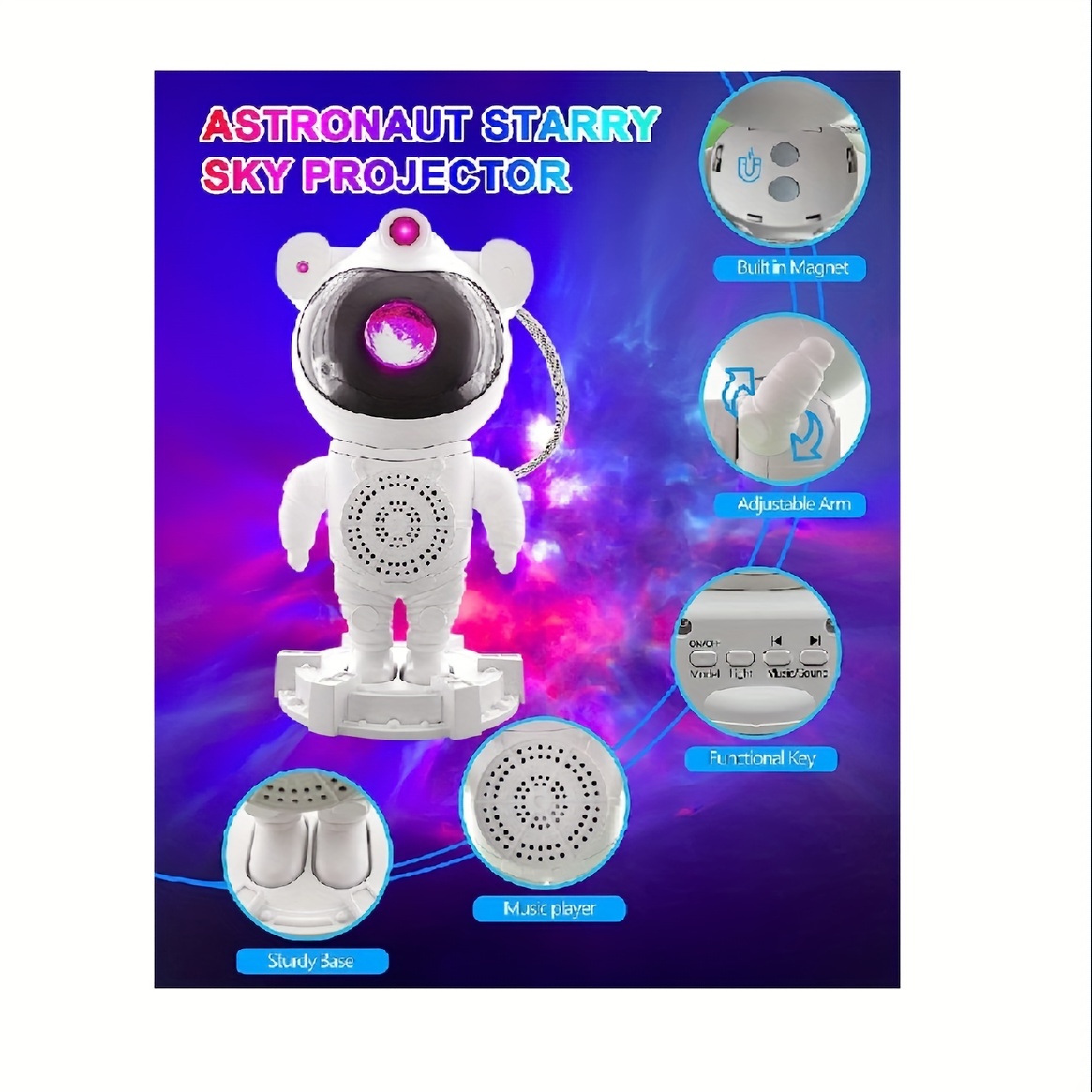 Astronaut Galaxy Projector, 2024 Upgraded Space Buddy Star Projector with  Timer, 360°Adjustable Spaceman Night Light Lamp, Sky Light Projecter Gifts