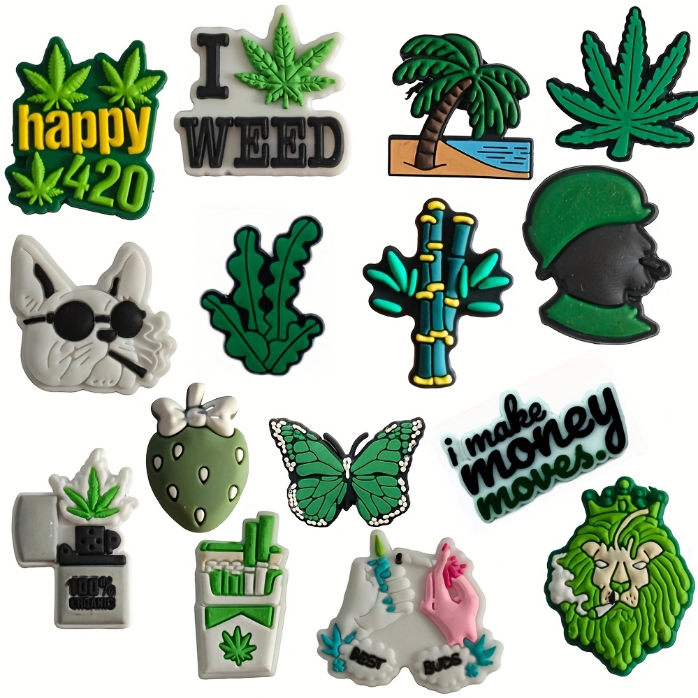Marijuana Stoner Weed Leaf Plant 420 Jibbitz Croc Clog Charms Decorations  UK