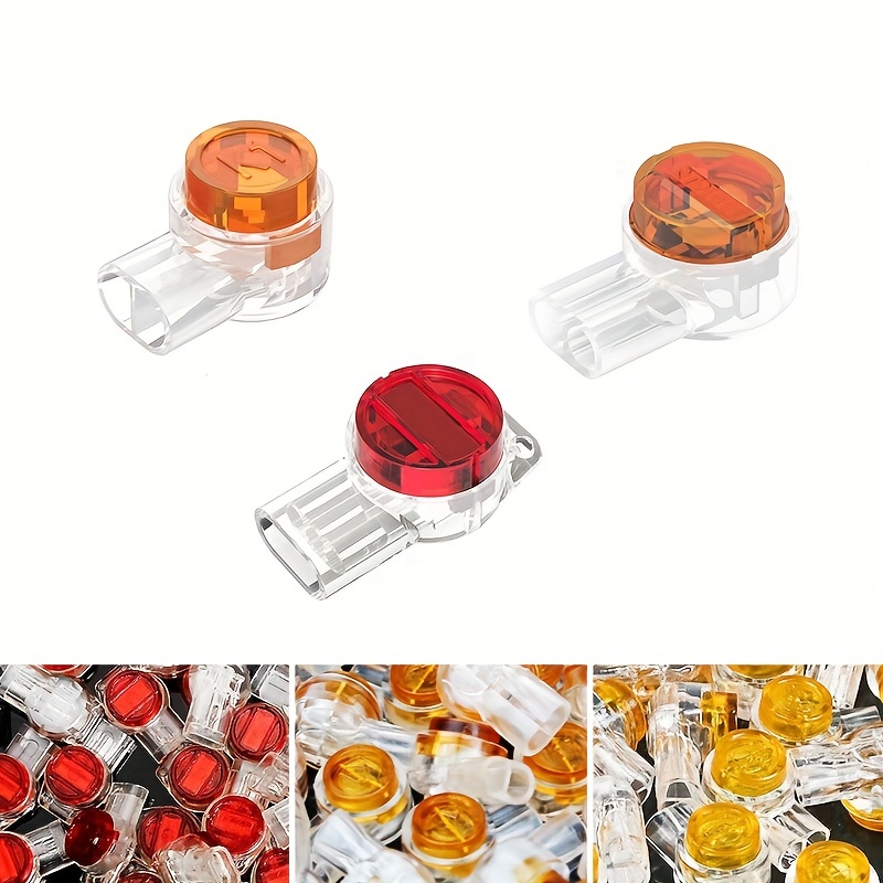 50pcs K2 Wire Connector, Uvital Waterproof Gel-filled Orange Clear