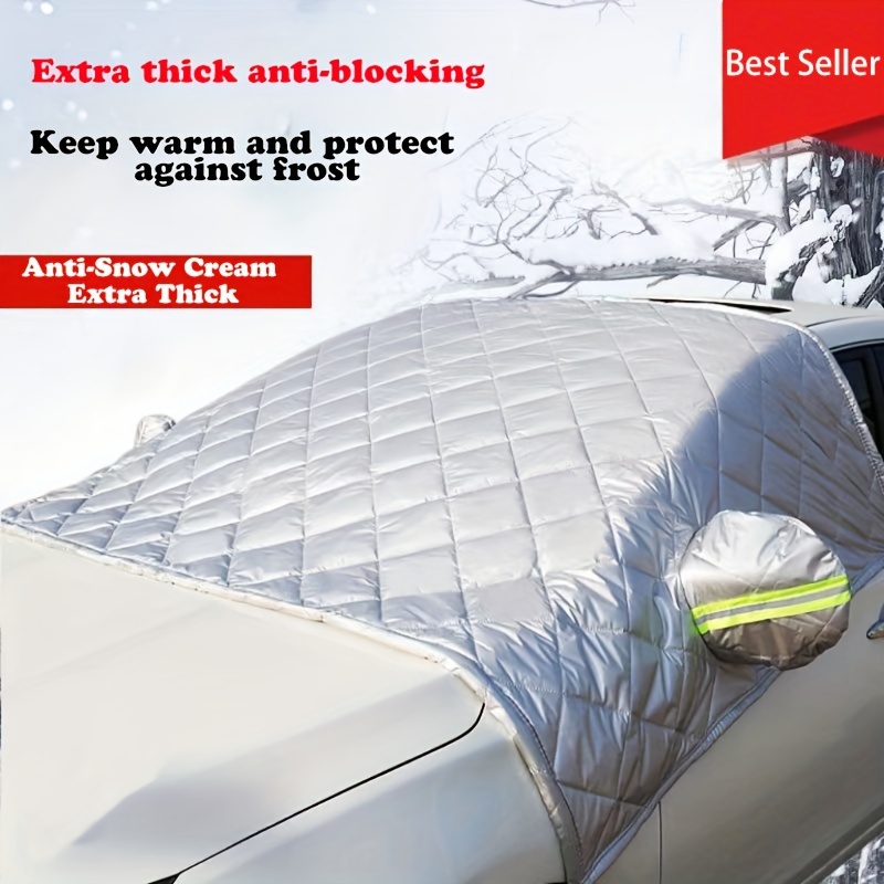 3-lagige, verdickte Auto-Schneedecke, extra große Auto-Windschutzscheiben-Schutzabdeckung,  schneesicherer Anti-Frost-Sonnenschutz 2024 - $16.49