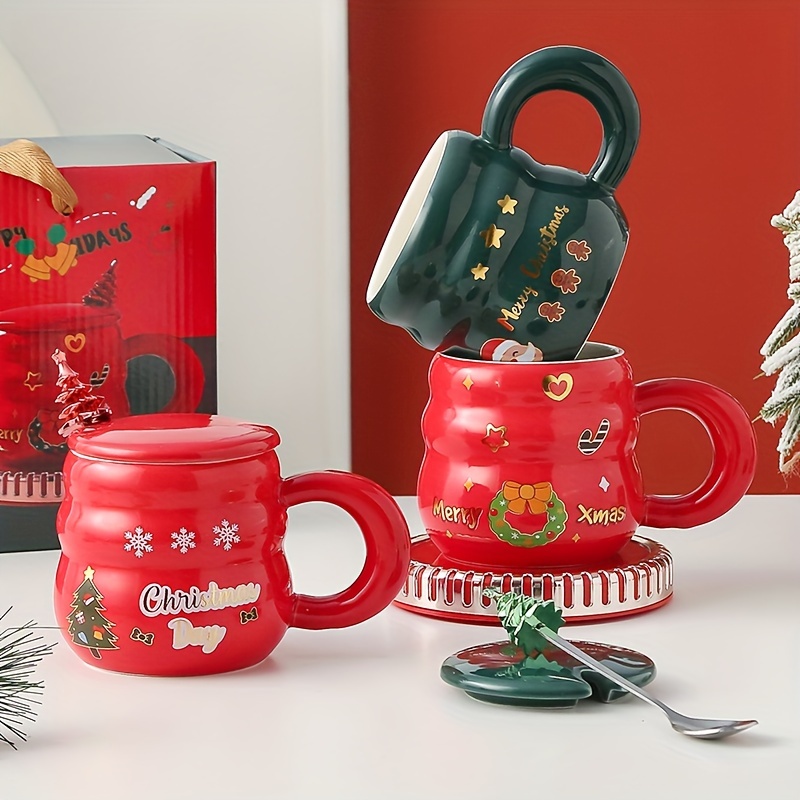 1pc Weihnachtsgeschenk Becher Keramik Tasse Milch Kaffee Frühstück Tee  Drink Geburtstag Keramik Paar Tasse Tassen (Löffel Optional) - Temu Germany