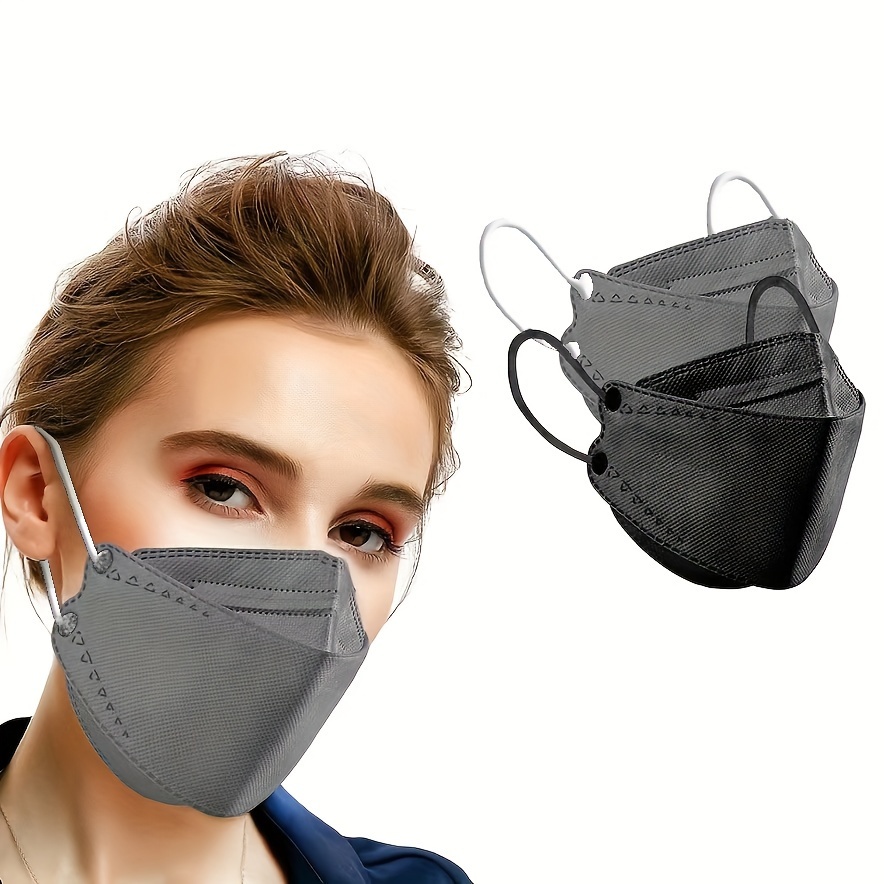 EHH Mascarillas desechables negras, envueltas individualmente, mascarilla  transpirable para hombres y mujeres, 3 capas, cómodas máscaras para adultos