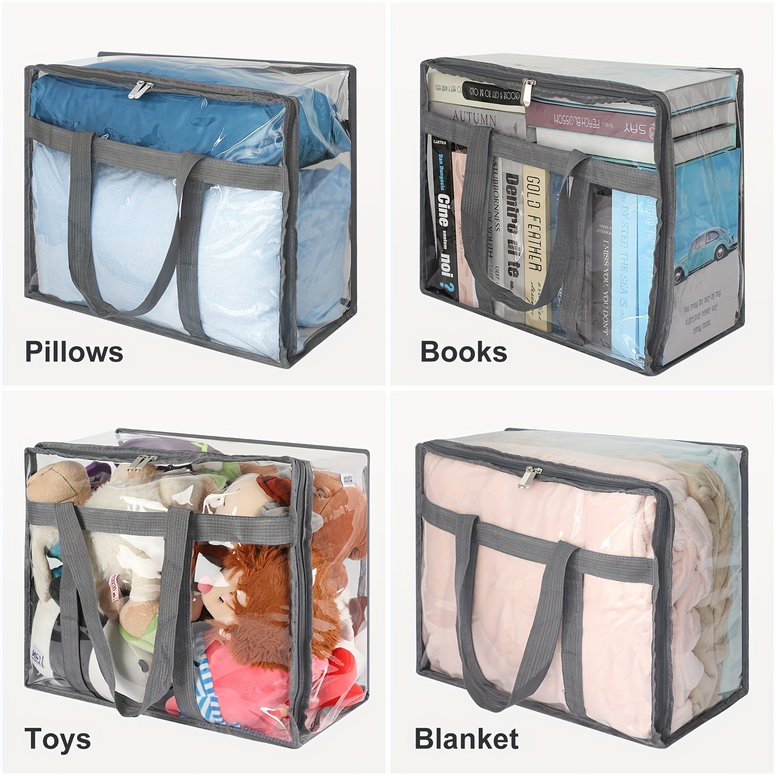 Clothes Storage Bags for Comforters 6pcs, Blanket, Bedding