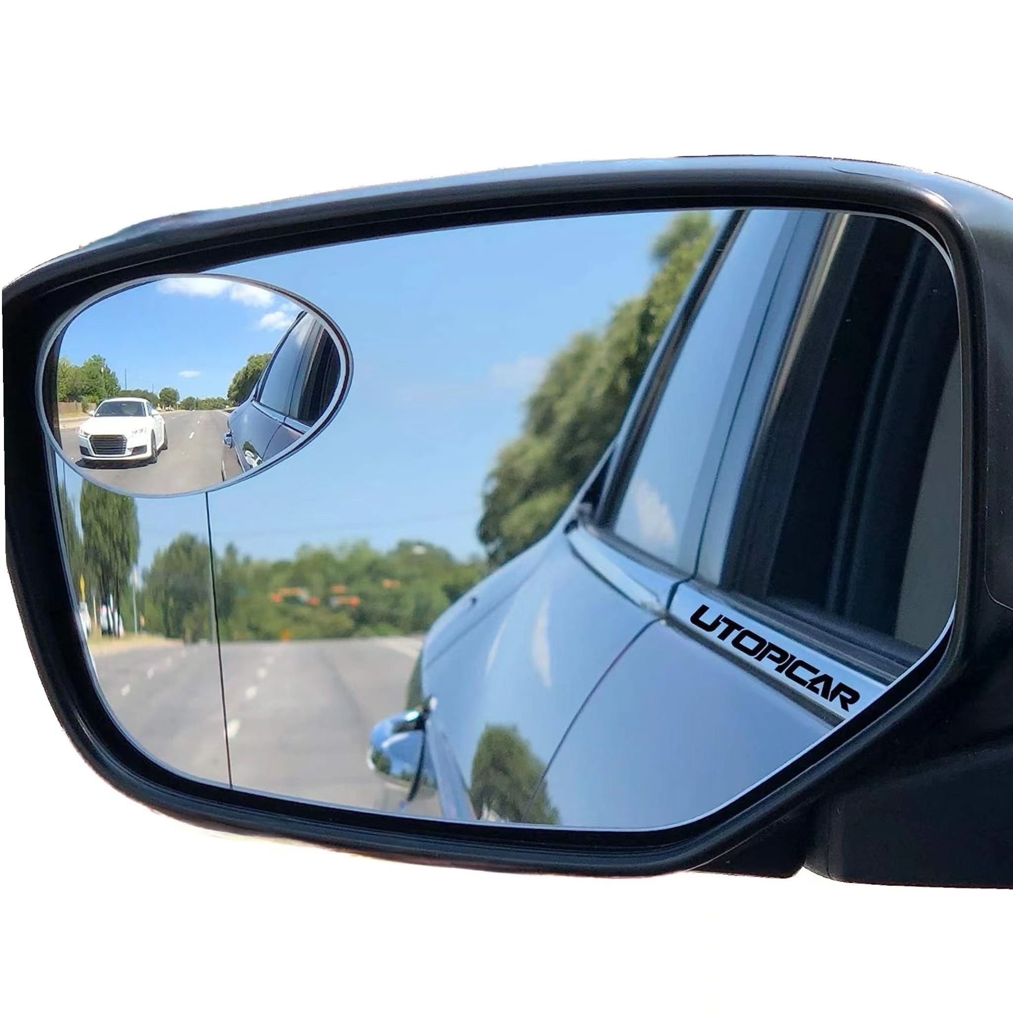 2 espejos de coche de punto ciego, 2 pulgadas, redondos, de vidrio HD,  convexo, retrovisor, retrovisor, con amplio rango ajustable, espejo ciego