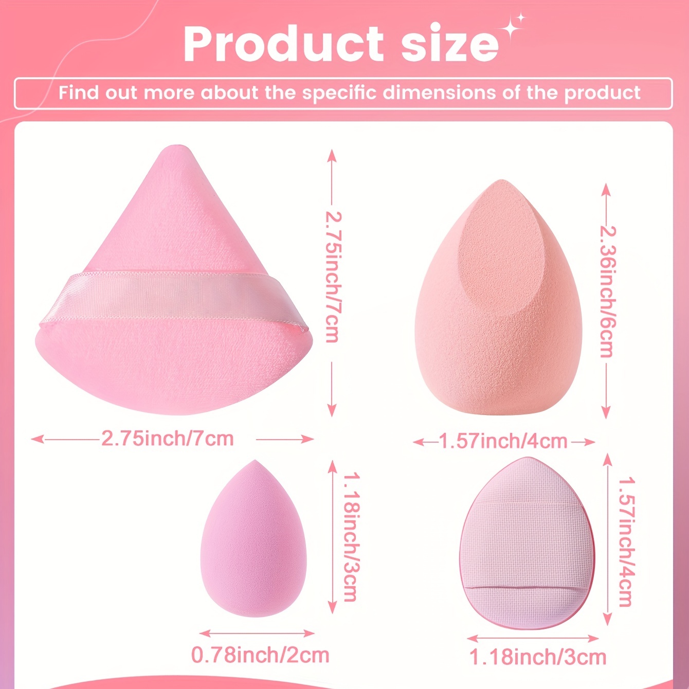 Makeup Sponge Puff Kit Large Size Mini Size Makeup Beauty - Temu