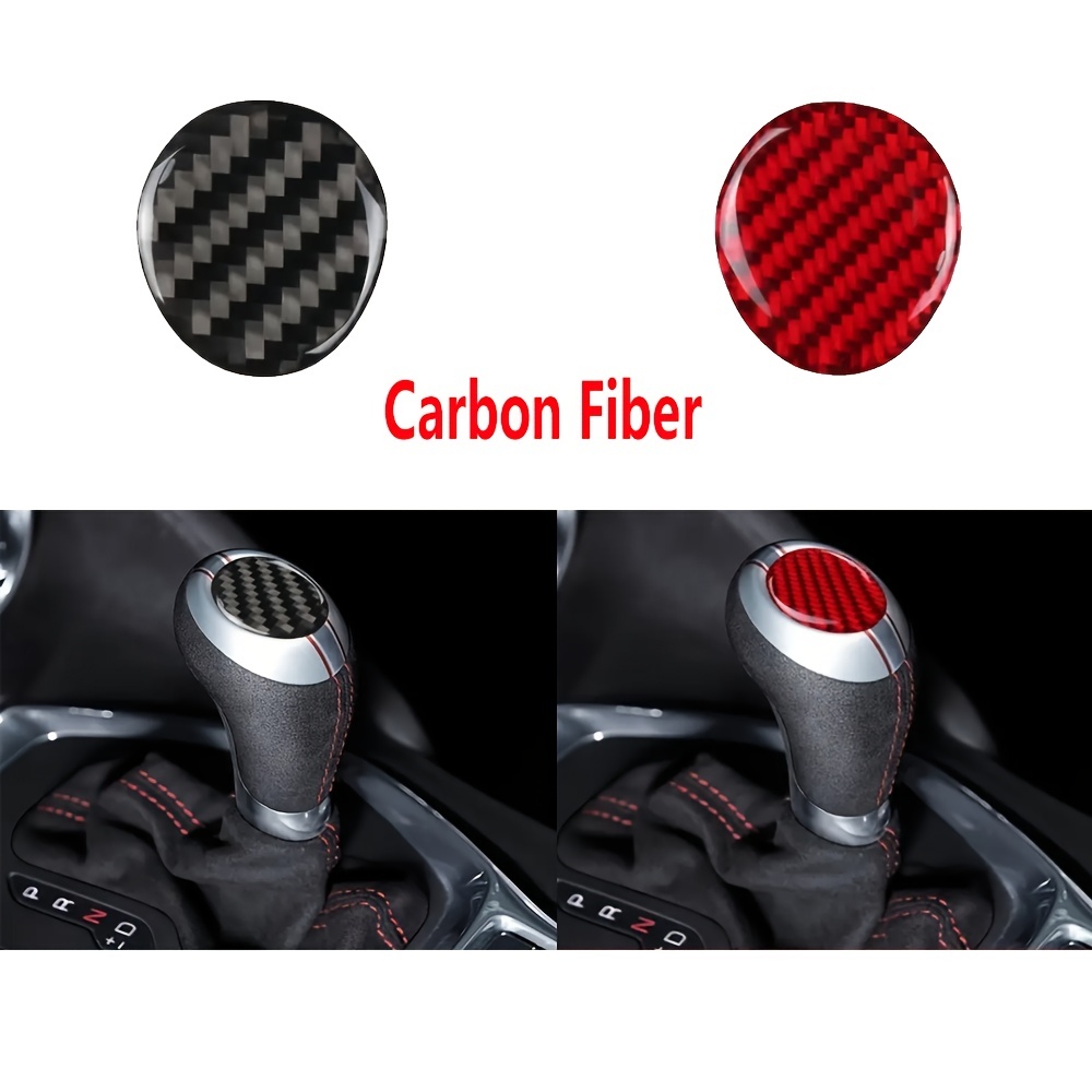 KUNGKIC Kohlefaser Auto-Schaltknauf-Abdeckung Aufkleber Dekorative