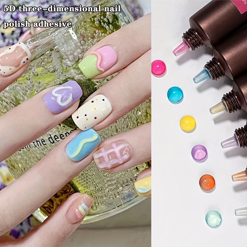 The Edge Nails Amy G - 3D Nail Art Nail Jewels - Rainbow Pear (6 Pcs)