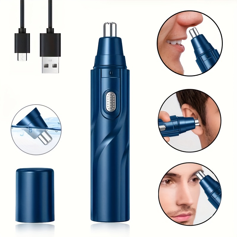 Cortadora de pelo de oreja y nariz para hombres, sistema profesional de  limpieza al vacío de cabello nasal recargable por USB, 4 en 1, cortapelos y