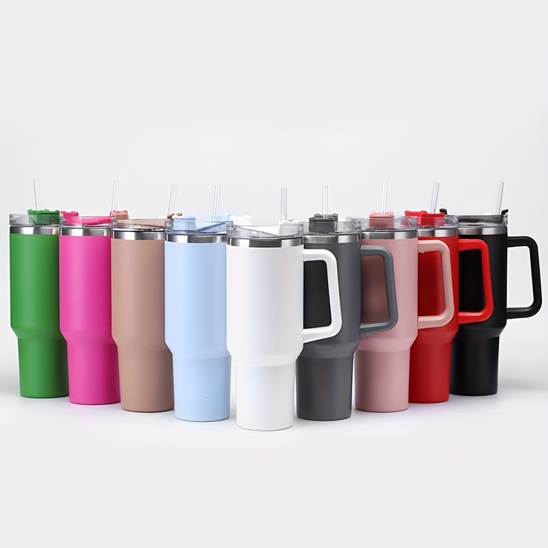 Tumbler With Handle And Straw Lid Double Layer Vacuum - Temu