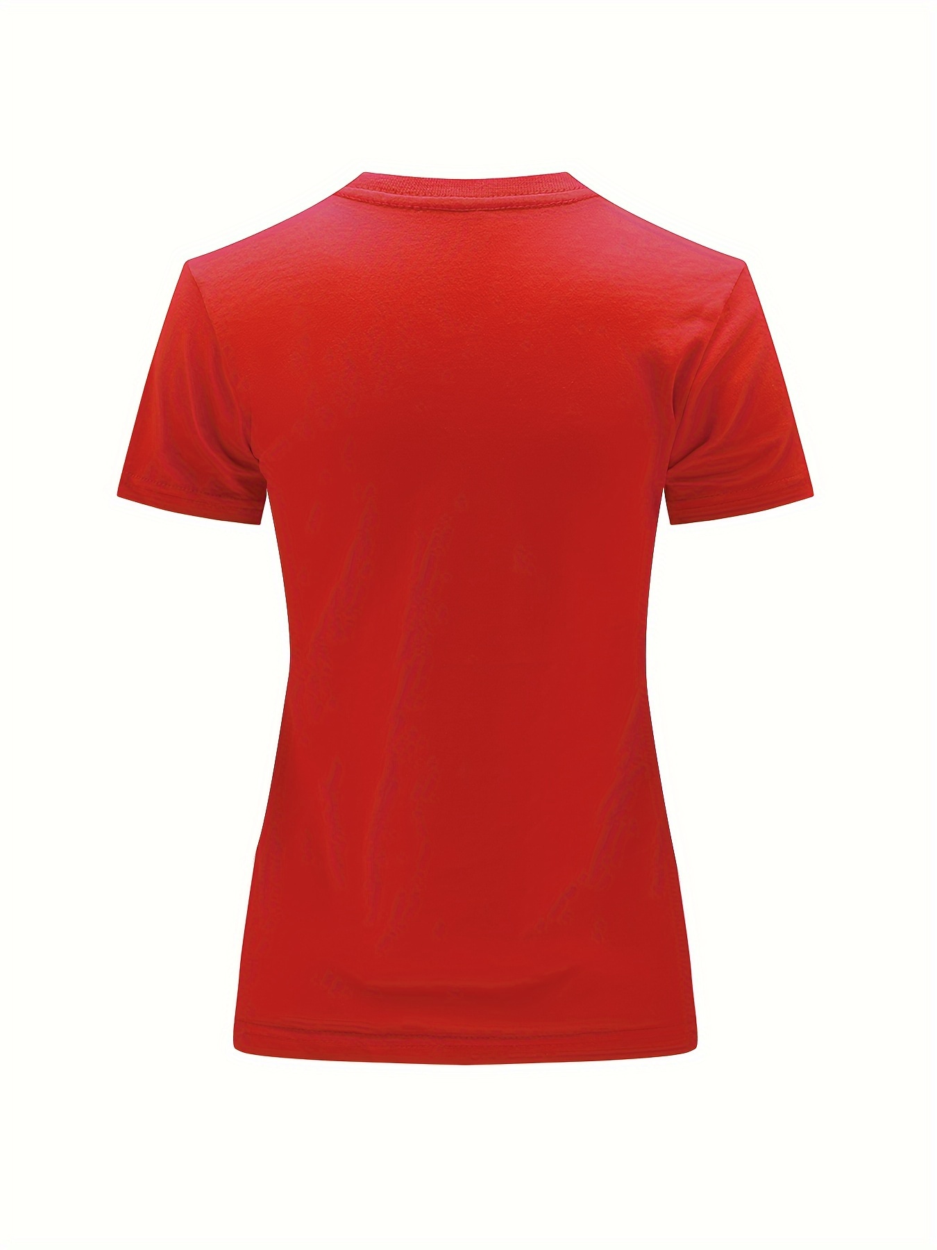 Solid Crew Neck T-Shirt, Casual Short Sleeve Top For Spring & Summer, Women'S Clothing