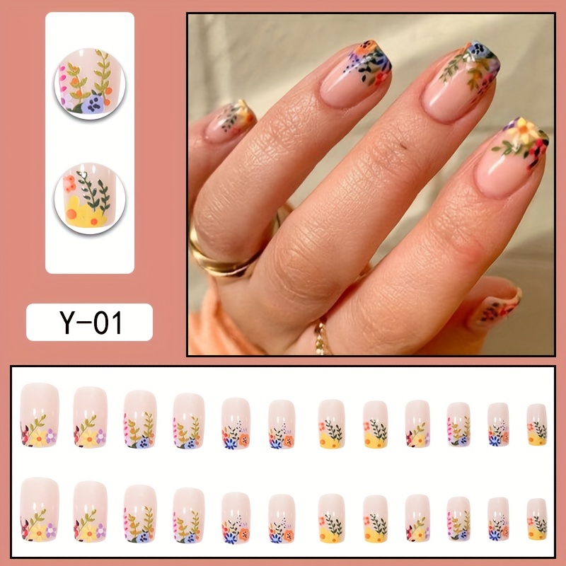 30pcs pink swirl nails artificial fingernails