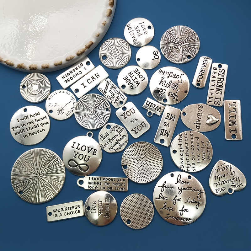 Engraved Inspiration Word Charms Pendants For Necklaces - Temu