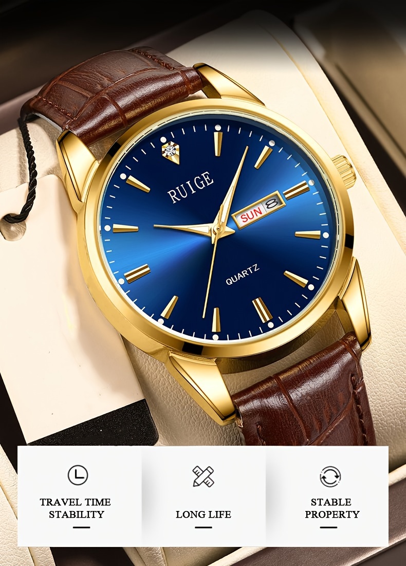 mens quartz watch leisure business fashion watch details 3