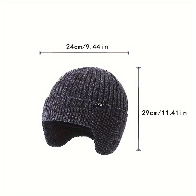 1pc Cappello da uomo, alla moda e semplice, caldo e protettivo per le  orecchie, cappello a maglia per uscire e sciare