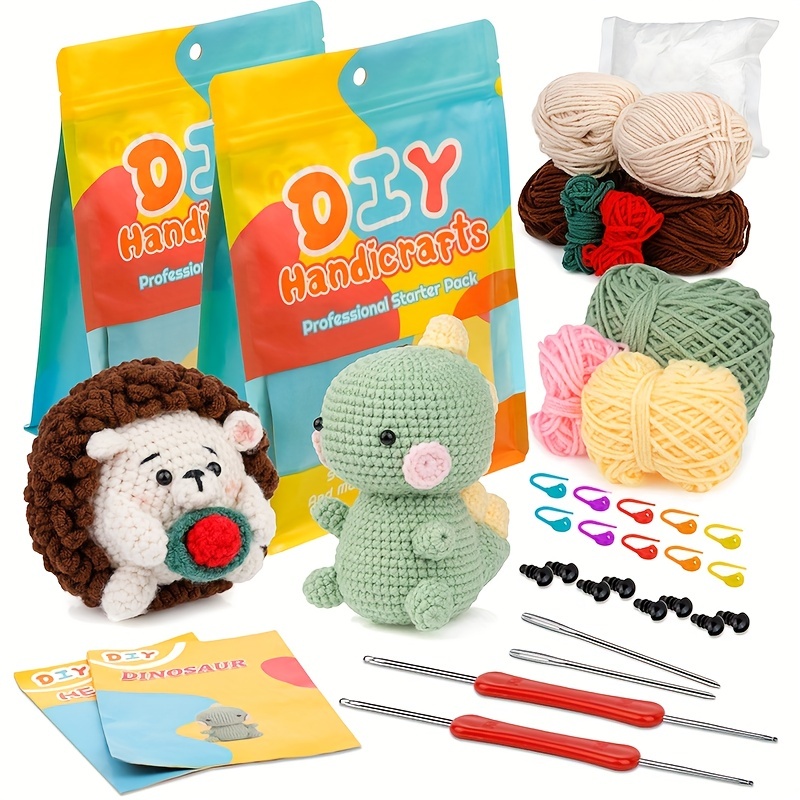 Diy Handmade Crochet Kit Package With Crochet Hooks Yarn - Temu
