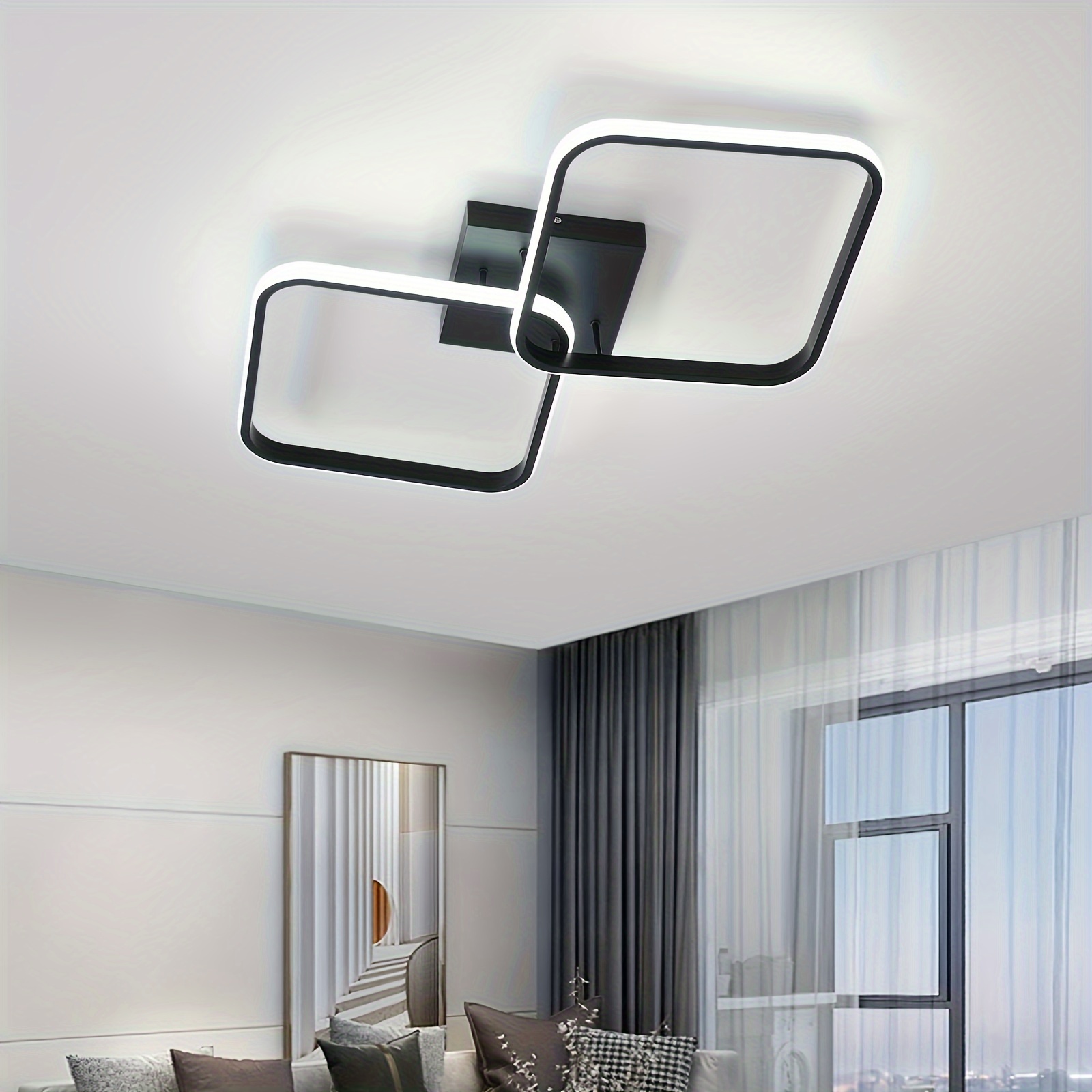 BLNAN - Lámpara de techo RGB con control remoto, 12 pulgadas, 3000 K-6500  K, lámpara de techo LED regulable de montaje empotrado, lámpara cuadrada  que