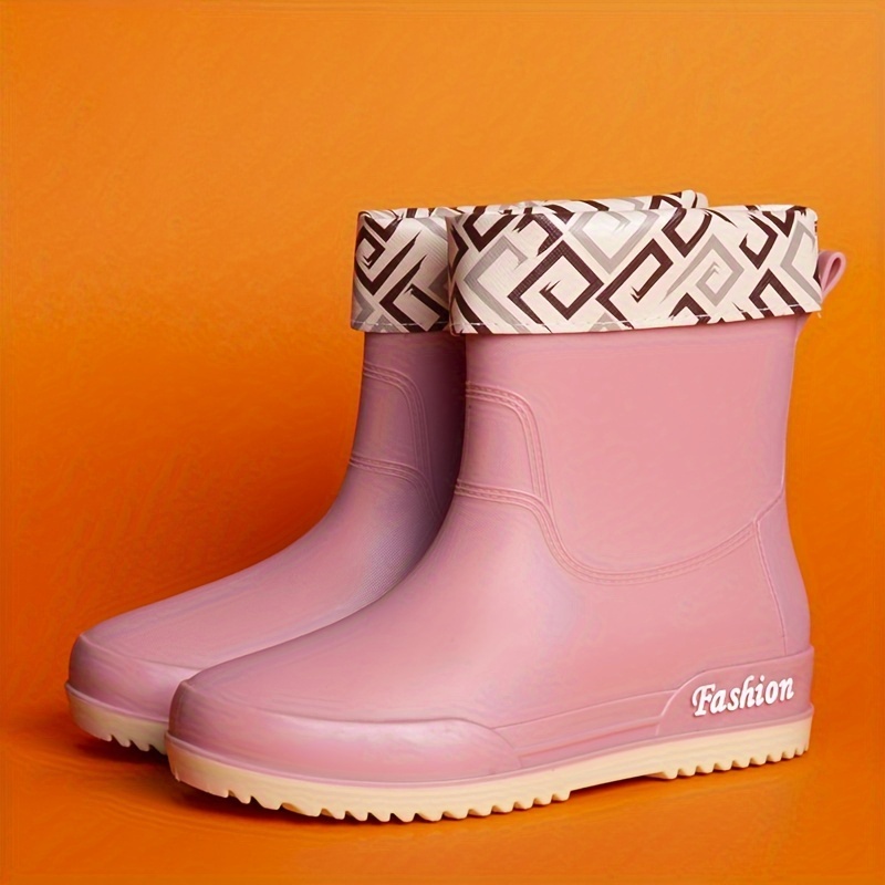 Women's Stylish Waterproof Medium Tube Rain Boots