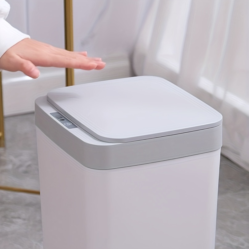 Cubo de basura automático con sensor de movimiento sin contacto, cubo de  basura inteligente blanco para baño y cocina
