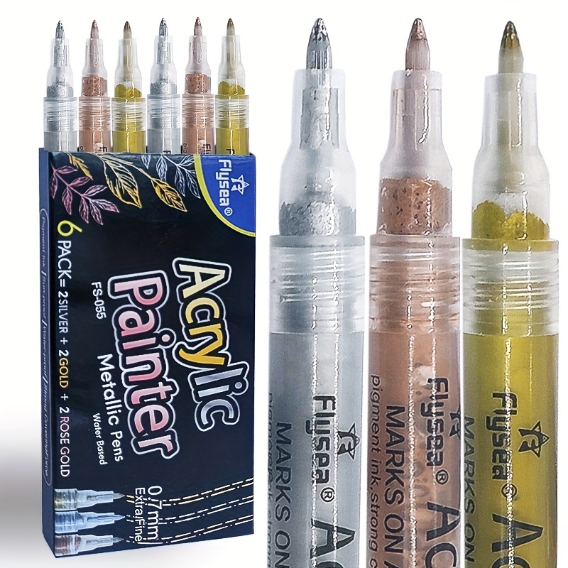 Water Based Color Gold Silver Rose Gold Acrylic Paint Marker - Temu