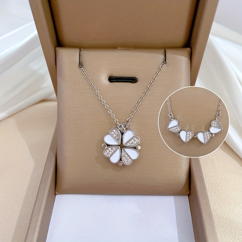 White Four Leaf Clover Necklace