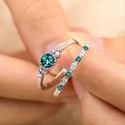 2 pcs rhinestone finger ring set elegant jewelry decor for your loved one finger band dainty costume accessories