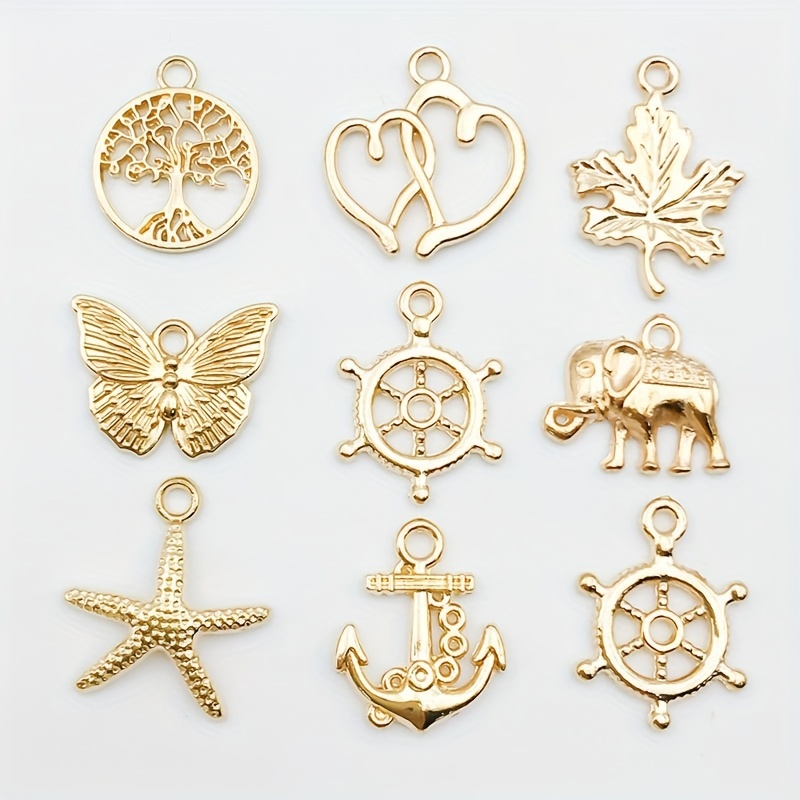 Mix Random Zinc Alloy Kc Golden Pendants Various Styles - Temu