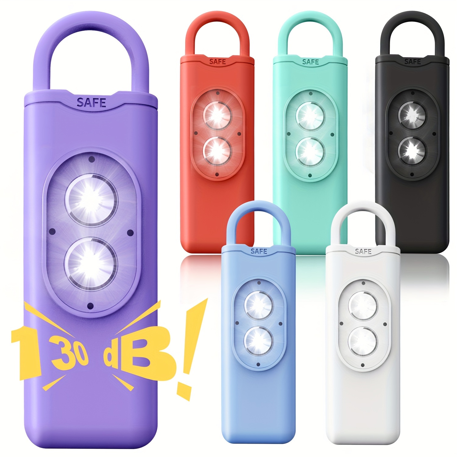Alarma personal de emergencia, paquete de 3 sirenas personales de 140 dB  con luces LED, alarma de pánico personal para hombres, mujeres, niños,  alarma