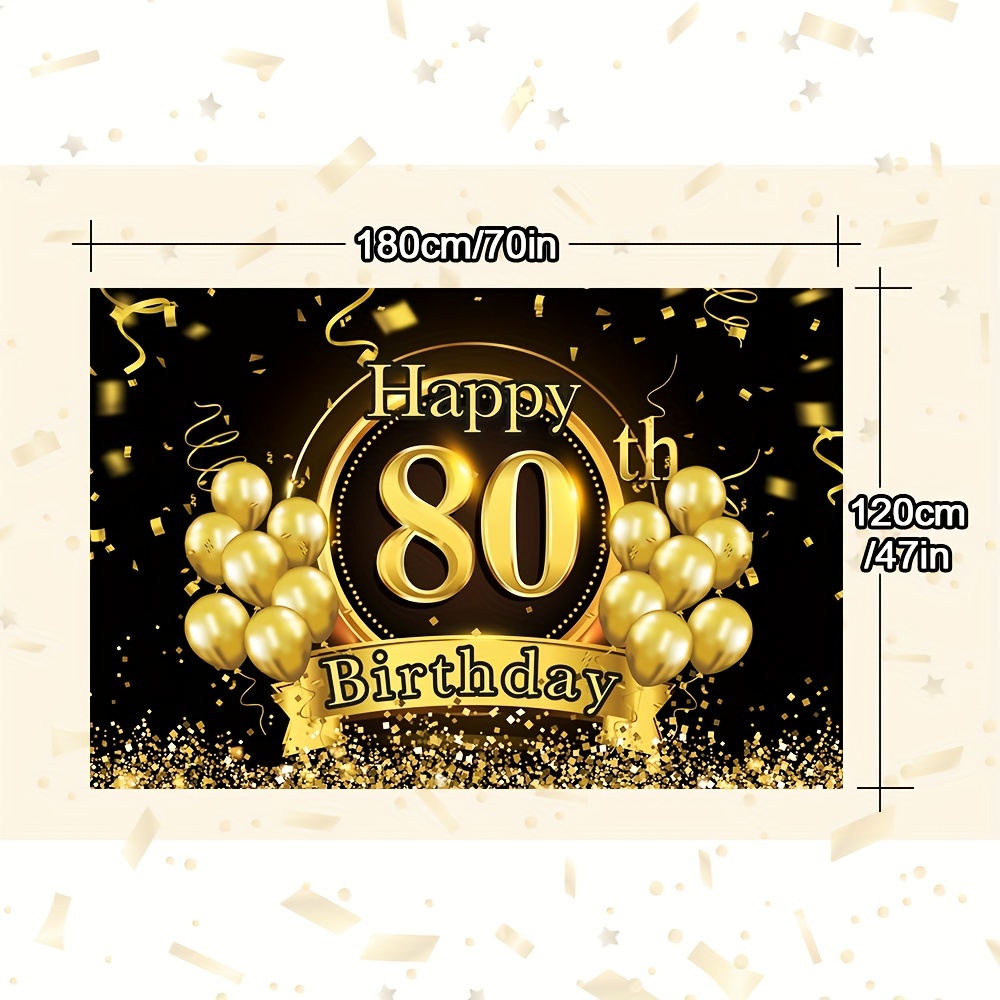 Sparkling 80th Birthday Banner Celebrate 70 Years Of Life - Temu