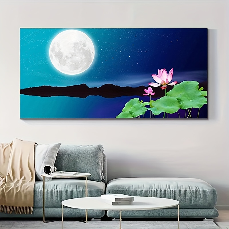 5D Diamond Painting Kits for Adults, Diamond Art Dotz Dots Kits for Adults,  Paint with Diamonds Full Drill Round Gem Art Painting Kit for Home Wall  Decoration (Full Moon on the Lake 