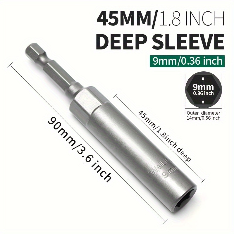 45mm Deep Socket Hexagonal Wind Batch Socket Wrench