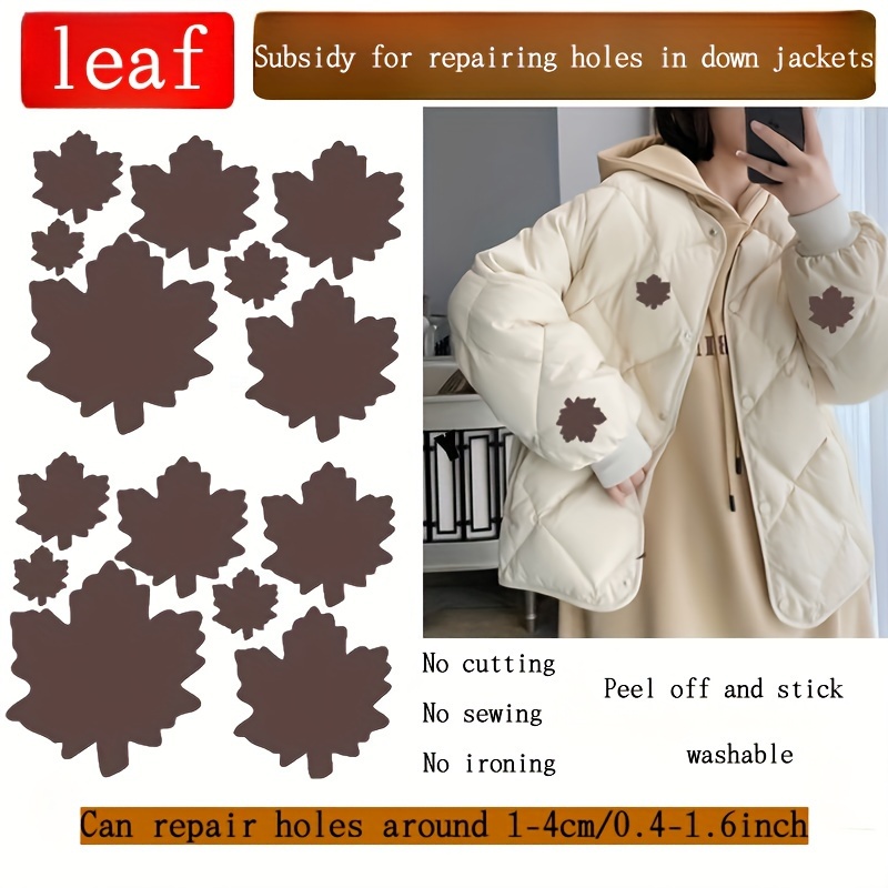 Leaf Style Down Jacket Repair Patch Umbrella Charge Jacket - Temu