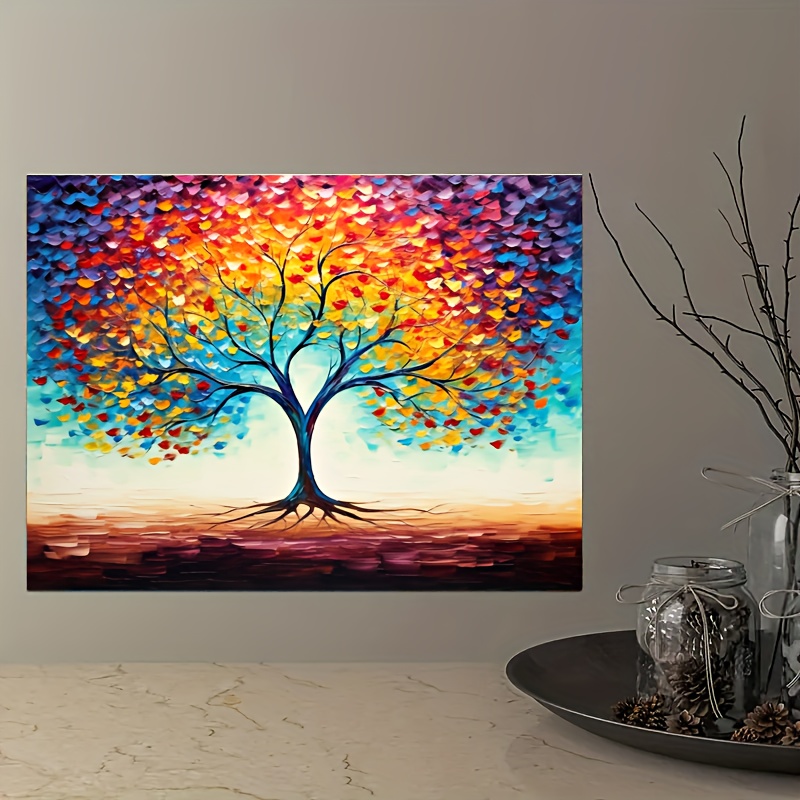 Colourful Tree of Life Canvas Wall Art Prints for Living Room Pictures  Abstract