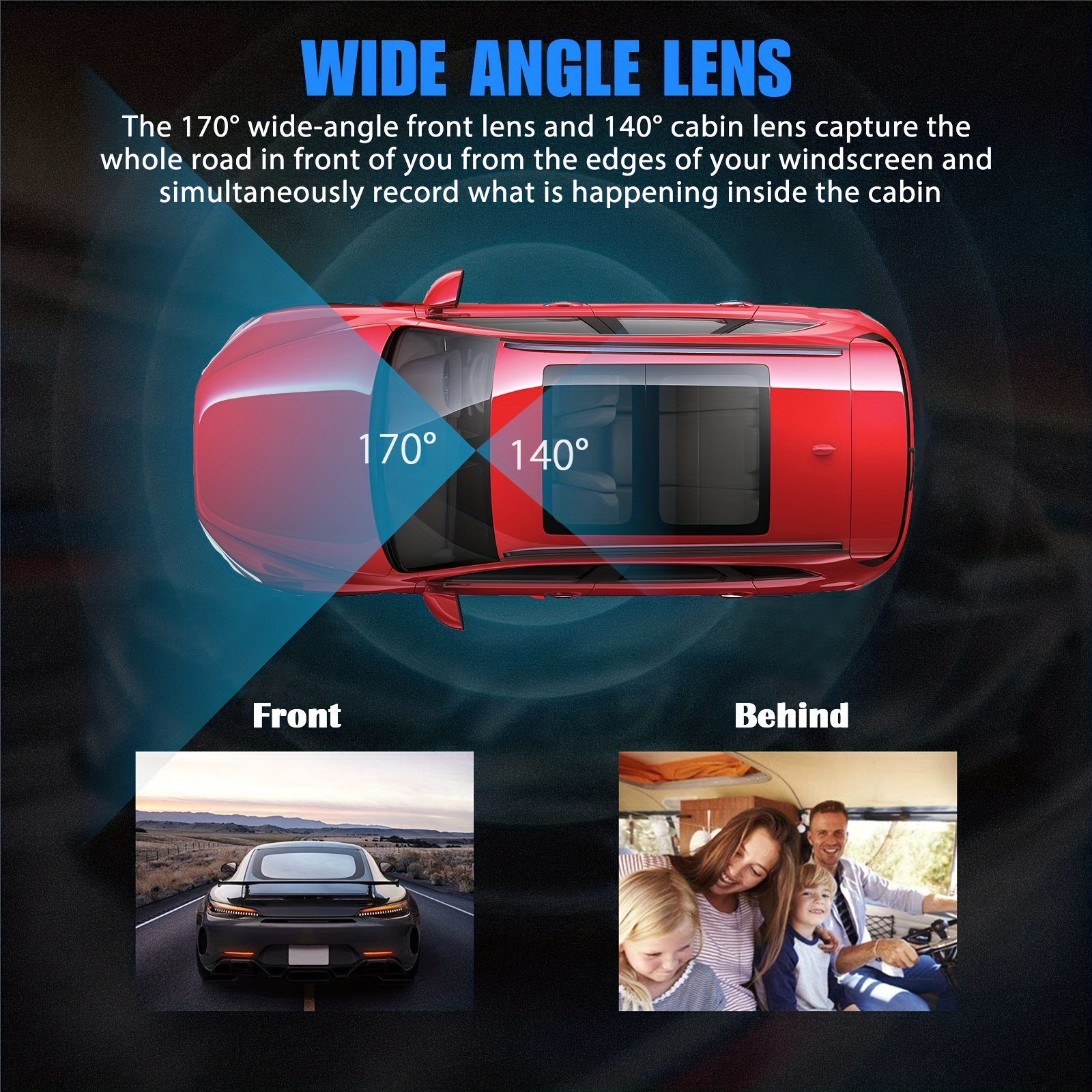 3 Cameras Lens 4.0in Car Dvr 24h Dash Cam Hd 1080p Dash Camera Dual Lens  Video R